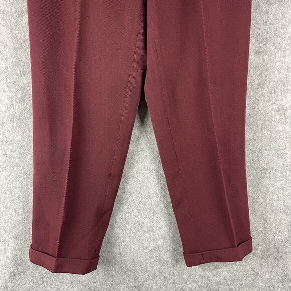 Versus Versace Wool Trouser Pants Mens US 34x29 Burgundy Cuffed Italy Made - Picture 3 of 14